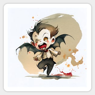 Cute Watercolor Vampire Sticker